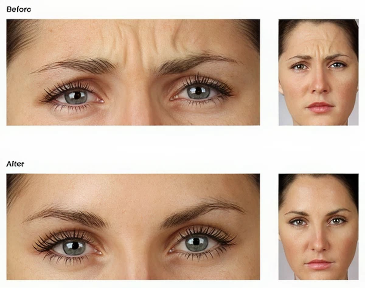 Before and after cosmetic enhancement comparison.