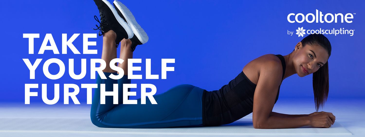 Fitness model promoting Cooltone body enhancement.